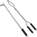 40" Fire Tongs Fire Pit Tongs Set, Stainless Steel Fireplace Tongs