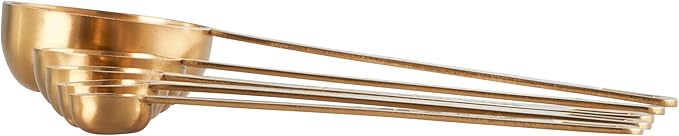 Le Creuset Stainless Steel Measuring Spoons, Gold Finish, Set of 5