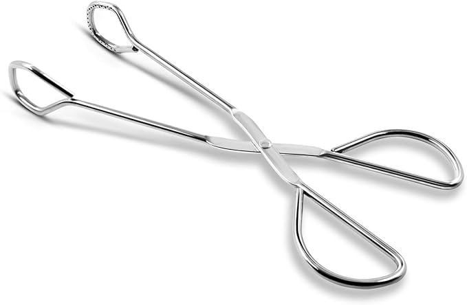 Hiash 9-Inch Heavy Duty Stainless Steel Kitchen Tongs - Comfortable Ergonomic Grip, Scissor Design, Heat Resistant for BBQ and Cooking