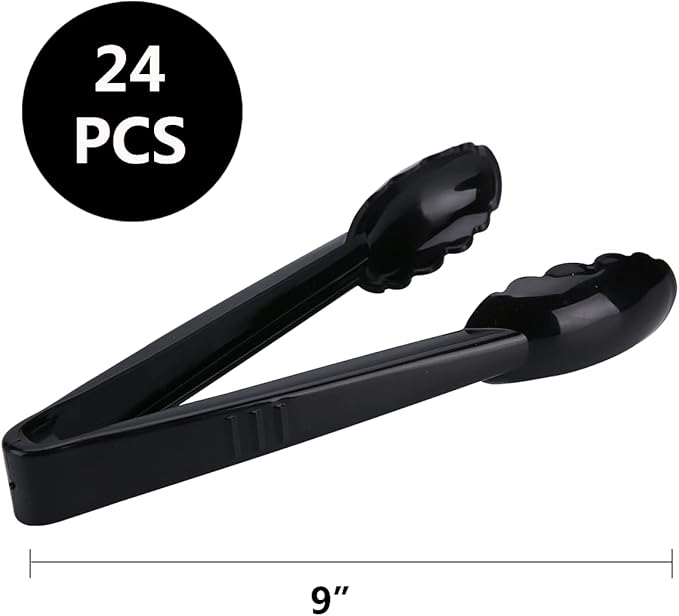 ICHROSAYA Plastic Serving Tongs Disposable Kitchen Tongs for Food Salad