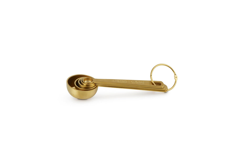 Le Creuset Stainless Steel Measuring Spoons, Gold Finish, Set of 5