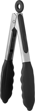 U-Taste Kitchen Tong for Cooking, 600ºF Heat-Resistant Silicone, 7in/Black