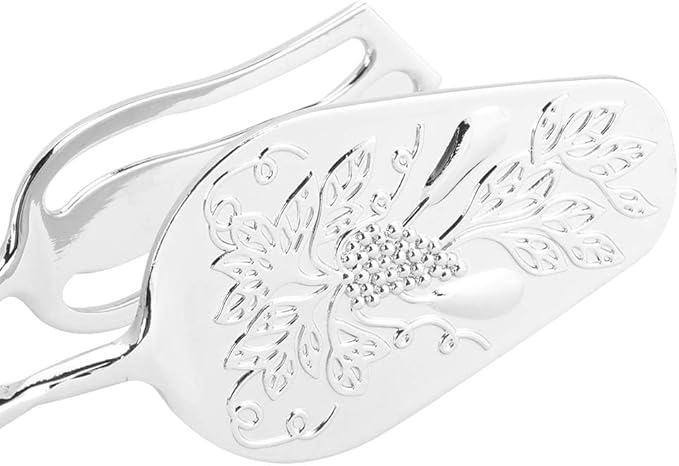 9in Vintage Salad Tong for Serving, Zinc Alloy Silver Food Serving Tongs Salad Steak Clip Buffet Tongs Kitchen Utensils for Buffet Catering Bread BBQ, 8.5x4.5in (1PCS)