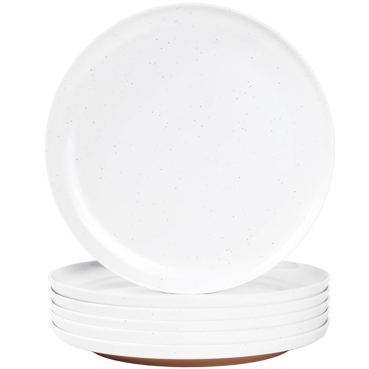 Webbylee 6-inch Melamine Bowls set of 6-20-ounce Dinnerware Cereal Bowls for Soup, Salad & Dessert | Dishwasher Safe & Space Saving(White/Grey)