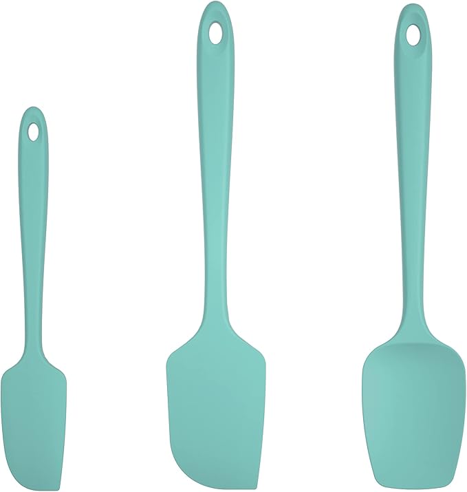 U-Taste Silicone Spatula Set, 600ºF High Heat Resistant, 3-Pcs, Aqua Sky