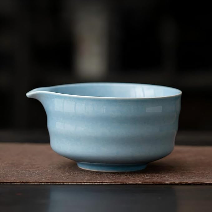 Matcha Tools ，Matcha Whisk Holder， Matcha Chasen Whisk Stand ，Ceramic Holder ，Matcha Bowl ，Traditional Japanese Tea Ceremony Starter (Cyan Matcha Bowl)