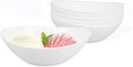 LaGlint 12 OZ Ice Cream Bowl Set of 6, 6 Inch White Opal Glass