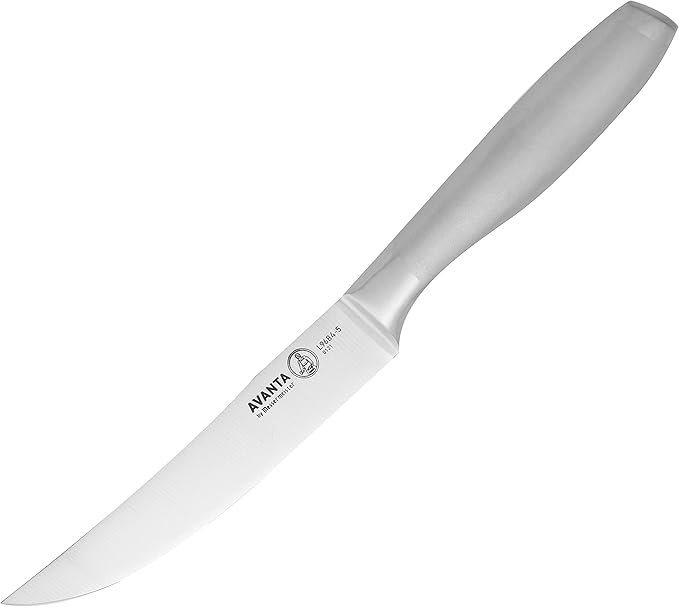 Messermeister Avanta 5” Fine Edge Steak Knife Set - German X50 Stainless Steel - Rust Resistant & Easy to Maintain - Includes 4 Steak Knives