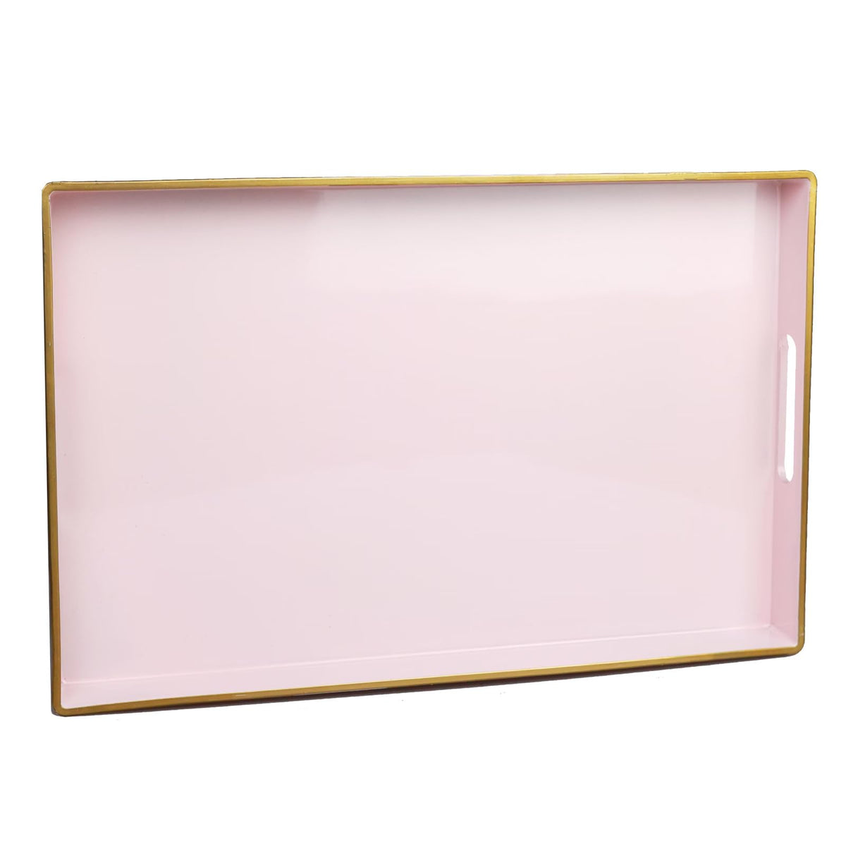 Spsyrine Green Decorative Serving Tray with Handles, Elegant Plastic Coffee Table Tray for Ottoman, Living Room, Home Decor 15.6" X 10.2"