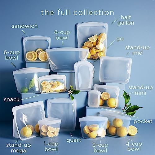 Stasher Premium Reusable Silicone Food Storage Bowl, Clear, 6-Cup