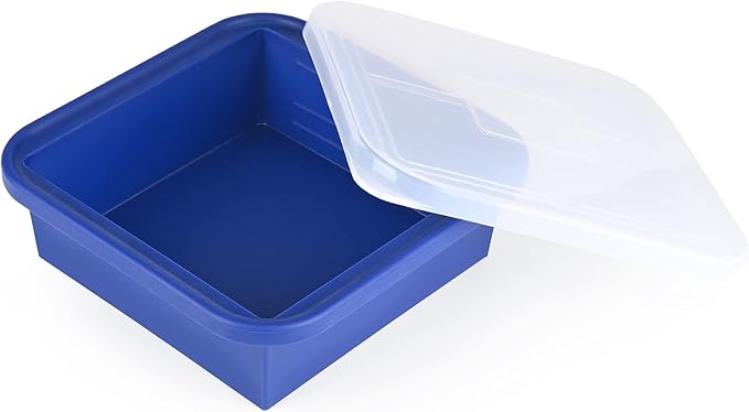 Kinggrand Kitchen 4 Cup Silicone Freezer Tray with Lid 1 Pack Silicone Soup Freezer Molds Easy Release Molds for Food Storage & Freeze Soup, Broth, Stew or Sauce