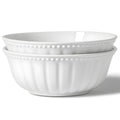 HOMBENE Pasta and Salad Bowls,8.5 Inch Serving and Soup Bowl Set, Microwave and Dishwasher Safe, Set of 2, White, Kitchen Plates and Bowls Set
