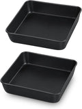 TeamFar 6x6 Inch Square Baking Pans, Coated Square Cake Brownie Lasagna Pan