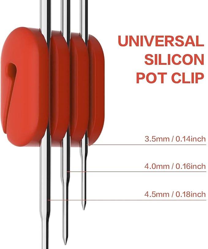 Cappec Universal Slicon Pot Clip/Cup Clip for Temperature Probe of Deep Fryer,Candy Pot, Probe Organizer (Pack of 2)