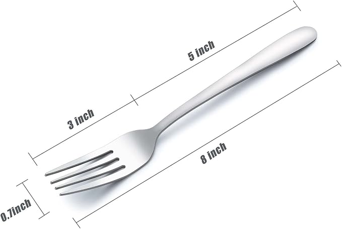 Gymdin 24 Pieces Dinner Forks, Forks Silverware(8 inches), Food Grade Stainless Steel Flatware Forks, Mirror Polished & Dishwasher Safe, Using for Home, Restaurant or Kitchen