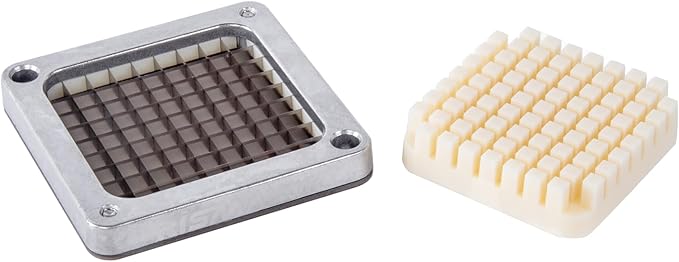 Rismanor 1/2" 1/4" 3/8" Multi-model universal Stainless Steel Replacement Chopper Blade & Pusher Block Set For Commercial Vegetable Cutter Dicer Strip Interchangeable Blade (3/8 inch)