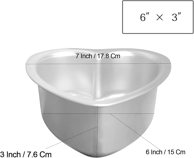 kefyixc Heart Shaped Cake Pan - 6x3 Inch Aluminum Cake Tin for Weddings, Parties, and Family Occasions Make cake pans for 1-2 servings, heart-shaped small cake pan