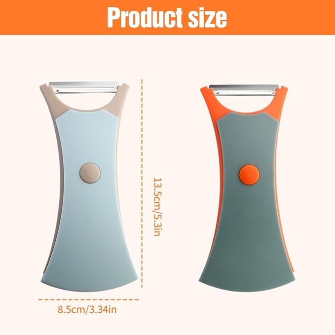 2 In 1 Fruit Peeler,Peeling and shredding Vegetables Potato Vegetable Peeler Carbon Steel Blade,Multi Function Stainless Steel Vegetable Peeler with Straight and Serrated Blades (2PCS-A)