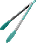 U-Taste Kitchen Tong for Cooking, 600ºF Heat-Resistant Tps, 12in/Aqua Sky