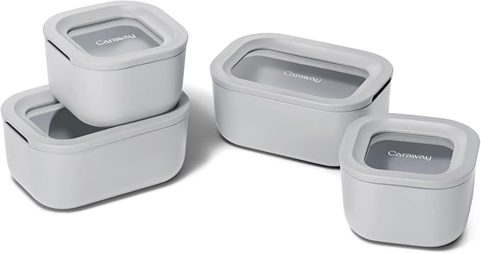 Caraway Mini Food Storage 9-Piece Set, Glass Storage Containers for Food