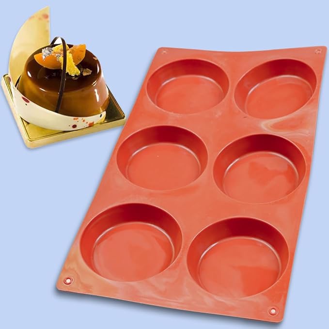 ionEgg Silicone Disc Molds With Tapered Side, 3.1 Inches Silicone Baking Mold, Nonstick & Quick Release, Mousse Cake Pan for French Dessert, Pie, Candy and Soap, Pack of 4