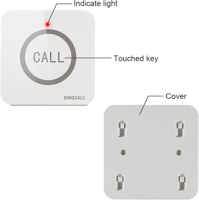 SINGCALL Restaurant Pager System, 2 Waterproof Wireless Call Buttons