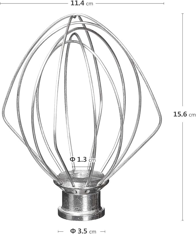 KITCHPOWER K45WW 6-Wire Whip for KitchenAid 4.5/5-Qt Tilt-Head Stand Mixer