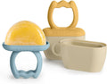 Haakaa Breastmilk Popsicle Molds Baby Teething Relief, Frozen Breast Milk & Puree Teether Popsicle Maker, Ice Pop Molds for Infant 6m+, BPA Free Silicone (Sky Blue + Mustard)