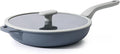 PRICUSIS Nonstick Ceramic Frying Pan with Lid, 8/10/12 Inch, Metal Utensil Safe, PFOA & PFAS Free, Scratch & Stain Resistant Skillet, Oven & Dishwasher Safe, Induction Compatible – Gray (12-Inch)