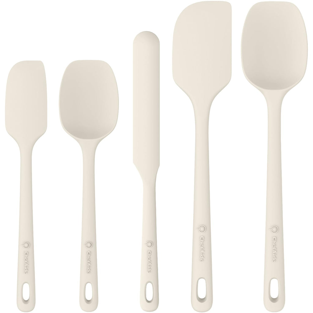ChefAide 5 Pieces Silicone Spatulas Set, Heat Resistant Rubber Spatula