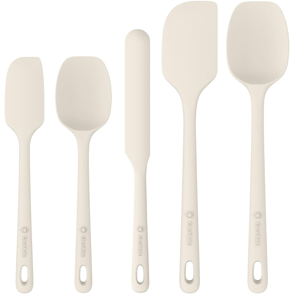ChefAide 5 Pieces Silicone Spatulas Set, Heat Resistant Rubber Spatula