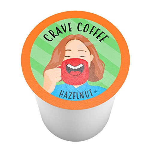 Crave Beverages Flavored Coffee Pods, Compatible with 2.0 K-Cup Brewers, Single Serve Hazelnut, 100 Count