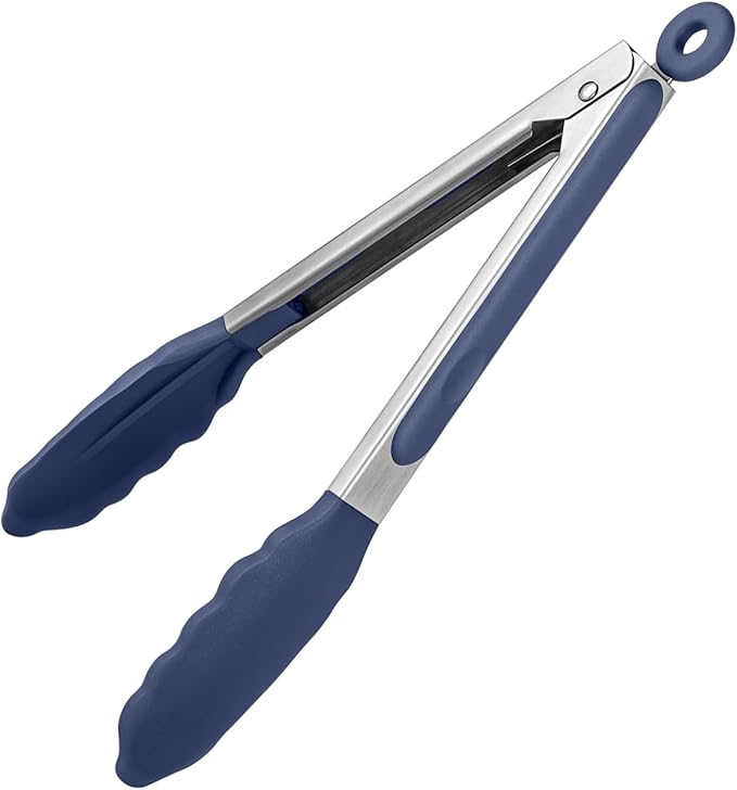 U-Taste Kitchen Tong for Cooking, 480ºF Heat-Resistant, 9in/Midnight Blue