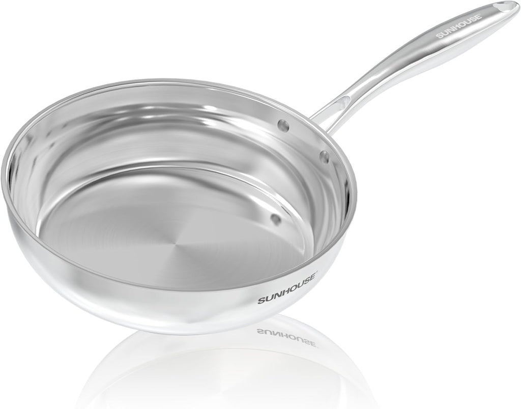 Sunhouse 10 Inch Stainless Steel Frying Pan Skillet