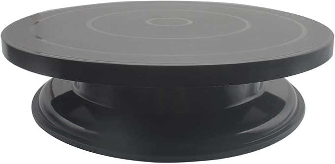 OZXNO Cake Decorating Turntable 11 Inch Cake Turntable Anti-Slip Rotating Cake Stand for Decorating(1pcs Black)