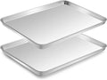 Pack Jelly Roll Pan Set of 2, 15.9” x 12” Stainless Steel Cookie Sheets for Baking, Non Stick Baking Sheets for Oven Heavy Duty Baking Trays