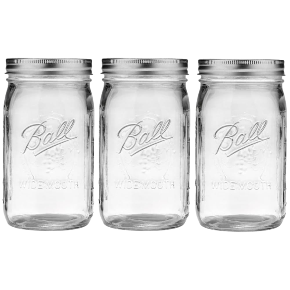 Ball Regular Mouth Glass Mason Jars with Lids and Bands, Used for Canning (Half Pint, 8 Ounce (Pack of 6))