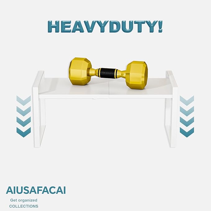 Aiusafacai Expandable Cabinet Shelf Organizer Riser for Kitchen Pantry Cupboard Under Sink Countertop Home Storage Organization Rack Space Saver