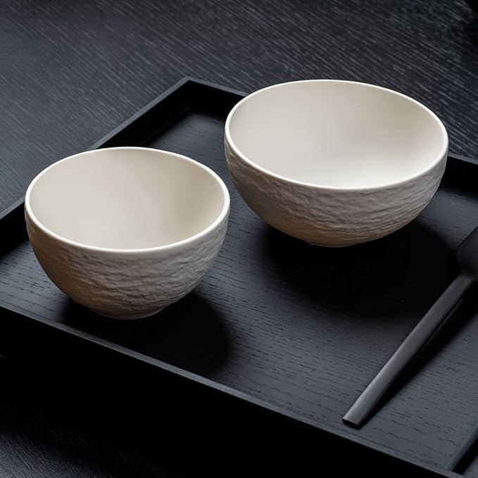 Villeroy & Boch Manufacture Rock Blanc Small Bowl, Perfect for Finger Foods, Snacks or Rice, Premium Porcelain, Made in Germany, 6.75 oz Capacity, 4.25 x 2.5 in, Matte, Creamy White