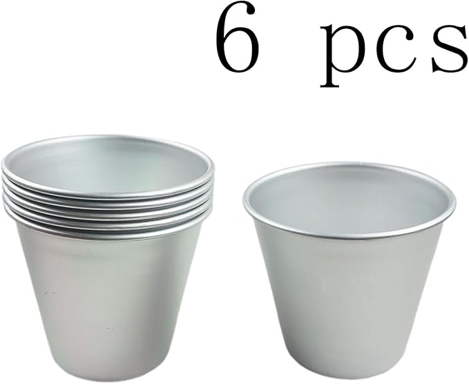 Proshopping 6 Packs Popover Pan, Aluminium Pudding Cup, Large Muffin Mold