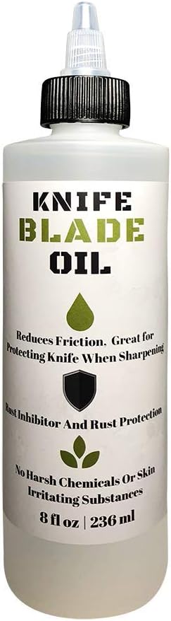 UniKitchen Premium Knife Blade Oil & Honing Oil - 8 Oz - Custom Formulated Food Safe Oil Protects Carbon Steel Knives & Sharpening Stone Ready…