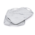 TP Melamine Serving Trays with Handles, 17” x 12”, Set of 2, Pure White