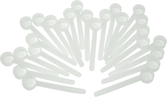 Supplement and Supply 1/2 Tablespoon (1.5 Teaspoon | 7.5 mL) Long Handle Plastic Measuring Spoon for Coffee, Protein Powder, Pet Food, Spices, Grains, Dry Goods – Food-Grade BPA-Free (Pack of 25)