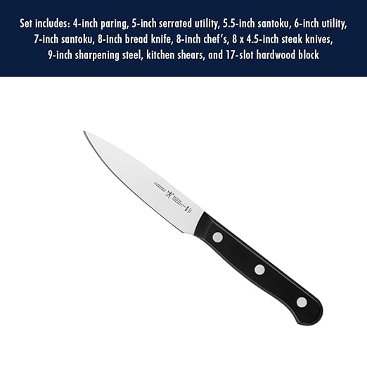 HENCKELS Solution Razor-Sharp 18-pc Knife Set, Chef Knife, Bread Knife, Steak Knife, German Engineered Informed by 100+ Years of Mastery