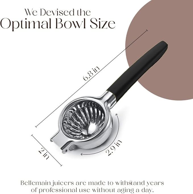 Bellemain Metal Lemon Squeezer, Stainless Steel Citrus Juicer, black