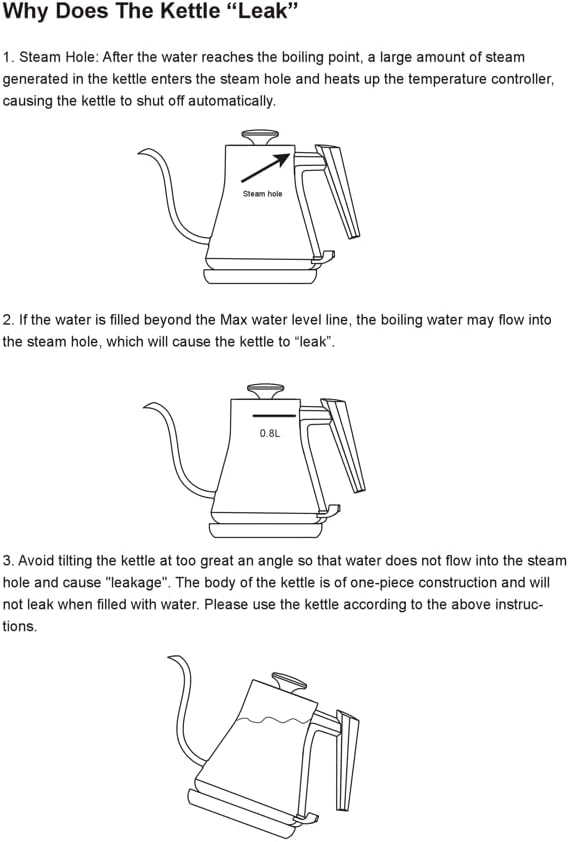 Onlicuf Gooseneck Electric Kettle 0.8L (27oz) - 1000W Rapid Fast Boiling Tea Kettle with Auto Shut Off & Boil-Dry Protection, Stainless Steel Leak-Proof Water Boiler for Pour Over Coffee, Black