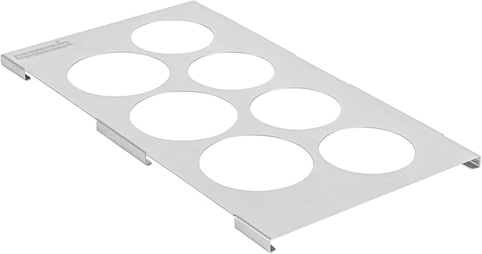 Restaurantware Squeeze Bottle Holder - 1 Count 12.795 x 7.087 x 0.394 Inches Stainless Steel Condiment Organizer - Durable Seven-Hole Pan Top Holder - Silver