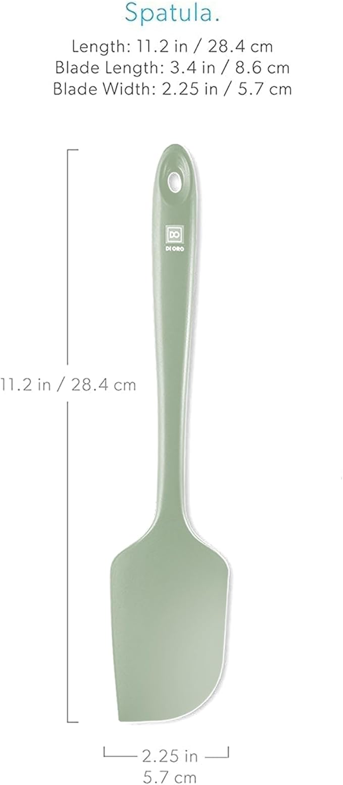 DI ORO Large Silicone Spatula - 600F Heat Resistant, Sage