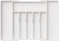 Lifewit Extra Large Silverware Drawer Organizer, Expandable Utensil Tray for Kitchen, BPA Free Flatware and Cutlery Holder, Adjustable Plastic Storage for Spoons Forks Knives, 13-22 x 15, White