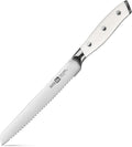 Klaus Meyer 6 Inch Serrated Utility Knife, Bread and Tomato Knife(White)
